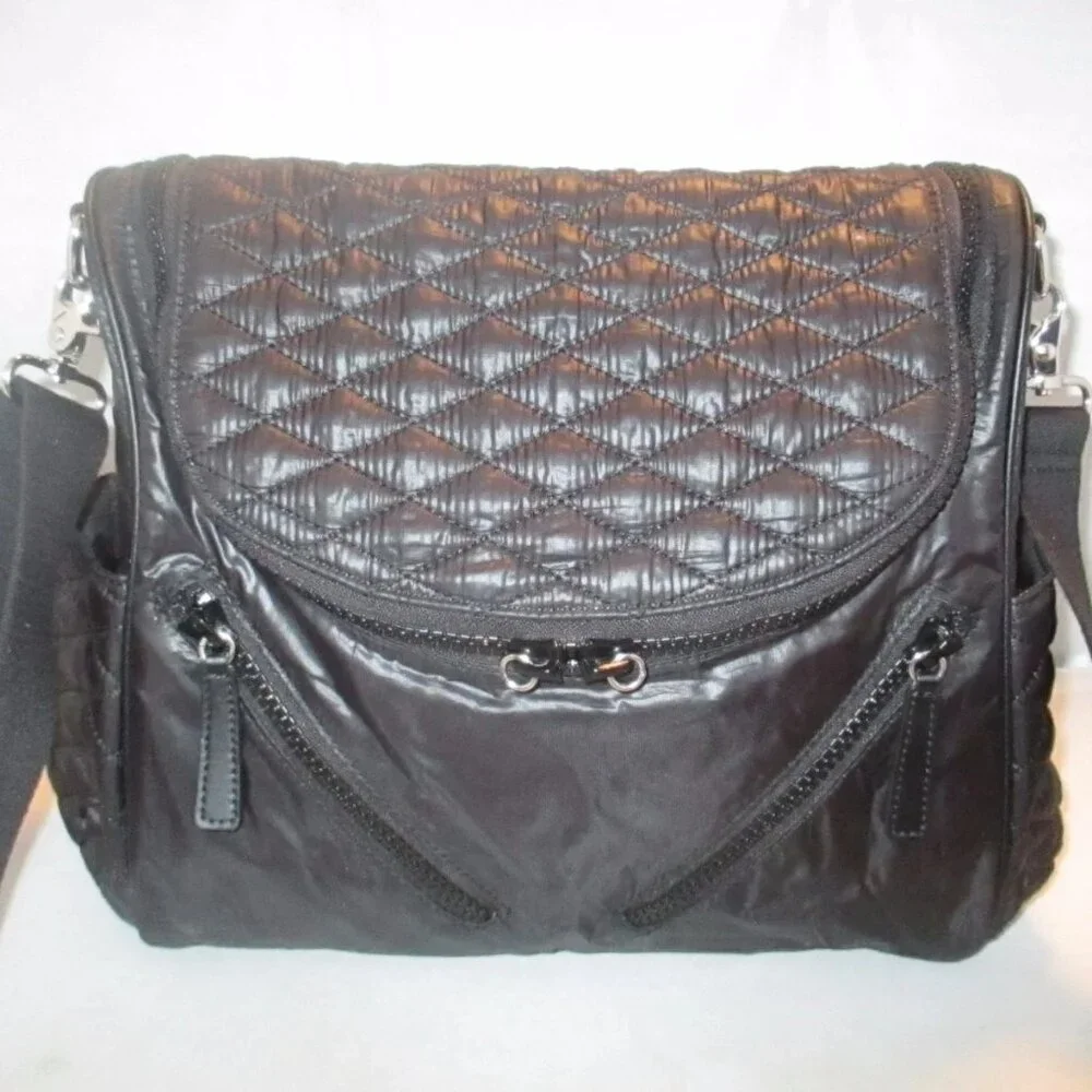 Rebecca Minkoff Jude Quilted Nylon Baby Diaper Bag $295 Black - #2221